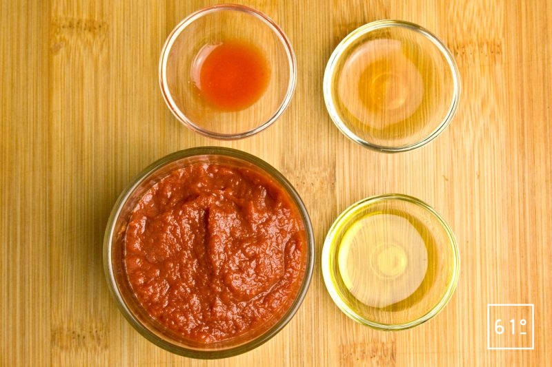 Ingrédients pour le cuir de tomates