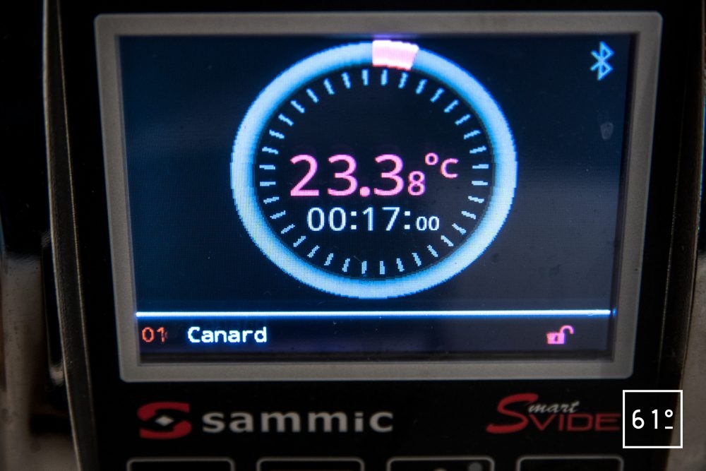 Thermoplongeur SmartVIde 8 plus de chez Sammic - recette lancée sur le thermoplongeur