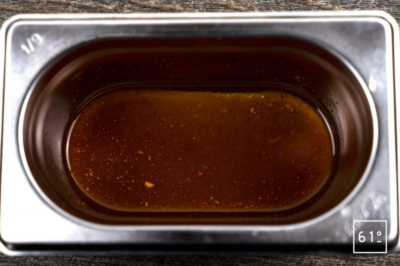Sauce au miel et vinaigre d'orange au sancho - mélanger